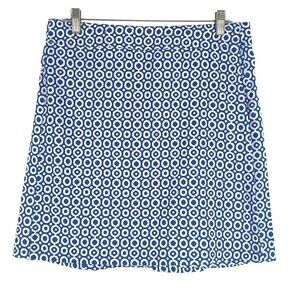 Rip Skirt Wrap‎ Skirt Women's Medium Blue White Print Polyester Spandex SS-1335